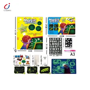 Chengji mainan gambar anak menyala dalam gelap papan ajaib lukisan grafiti tablet menulis bercahaya papan gambar neon 3d