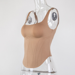 En gros, Haut corset bustier moulant sexy pour soirée et club, Crop top élastique et rebondissant, Corset vintage pour femme - Product Image 1