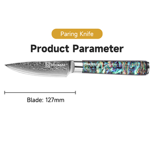 3.5 inch Damascus gọt dao VG10 lõi 67 lớp thép nhà bếp dao với bào ngư vỏ xử lý cho trái cây và rau lột - Product Image 4