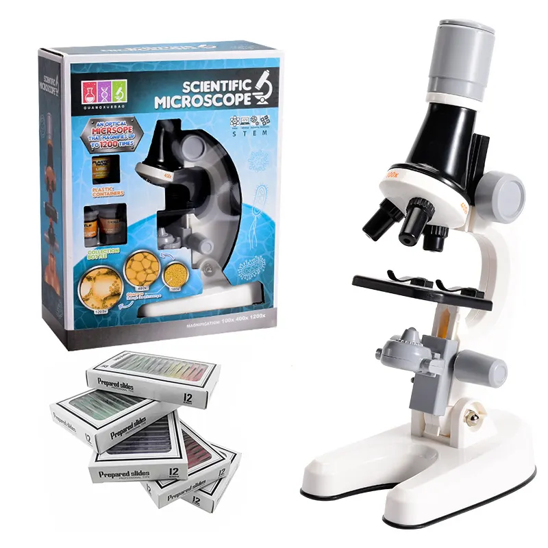 Microscope Kit Science Educational Toy Children Biology Microscope Kid Home school Outdoor Science popularization experiment