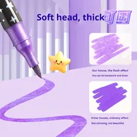 Stylo à paillettes, marqueur acrylique, pointe souple, pour enfants, non toxique, à base d'eau, 48 couleurs, sable liquide nacré, journal