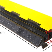 Rampe de protection de câbles en caoutchouc PVC, 1 voie, durable, anti-âge, jaune + noir, indice de vitesse de circulation 30 km/h, pour événements extérieurs