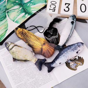 Wholesale 4 Styles Simulation Fish Cat Toy Real Printed Plush Fish Pet Toy Interactive <strong>Kitten</strong> Chew Toy Filled With Catnip - Product Image 2