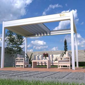Youya nuevo impermeable rodillo deslizante pérgola dosel <span class=keywords><strong>toldo</strong></span> de techo retráctil de aluminio al aire libre persiana motorizada pérgola deslizante - Product Image 1