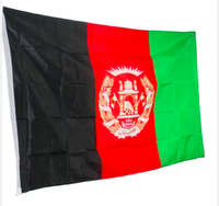 Drapeau national afghan personnalisé imprimé en polyester pour l'extérieur, 3 x 5 pieds
