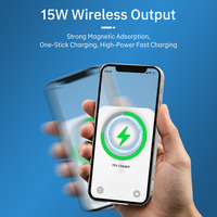 Cargador Inalámbrico Magnético Digital de 15W, 22.5W con Cable Integrado, Carga Súper Rápida, Banco de Energía con Cable, Soporte para Teléfono Móvil