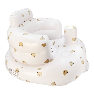 Asiento de oso inflable portátil para bebés, respaldo ergonómico, bomba de aire incorporada, sofá moderno y elegante para sala de estar, dormitorio, uso doméstico - Product Image 6