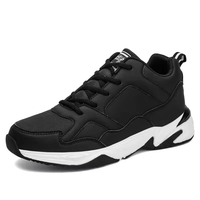 Chaussures décontractées épaisses personnalisées pour hommes de haute qualité, noires et blanches, pour la marche et la course quotidiennes, style lacets