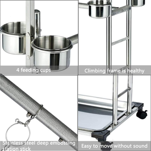 Manufacturer Wholesale <strong>Parrot</strong> Stand <strong>Stainless</strong> <strong>Steel</strong> Bird Cage Stand Sub-stand Stick Activity <strong>Parrot</strong> Supplies with Swing <strong>Toy</strong>
