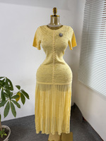 Robe décontractée simple et polyvalente en tricot, robe d'été légère, robe tendance pour femmes, vêtements pour femmes, vêtements grande taille