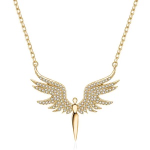 Collares de ángulo de ala azul de acero inoxidable a la moda para mujer, joyería, <span class=keywords><strong>Collar</strong></span>, colgante, amigos - Product Image 6