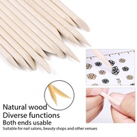 Petit bâtonnet en bambou pour manucure, outils à ongles, bâtonnet de décontamination, bâtonnet de ponçage, repousse-cuticules.