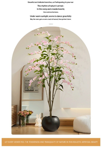 Árbol Bonsái de Jazmín Llorón Verde Decorativo de Tacto Real, Maceta con Flores Artificiales, Decoración de Plantas Artificiales para Graduación Escolar - Product Image 3
