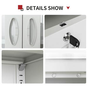 Armoire de <span class=keywords><strong>rangement</strong></span> de <span class=keywords><strong>bureau</strong></span> personnalisée en métal avec 2 portes armoire en acier classeur en métal avec 4 étagères - Product Image 2