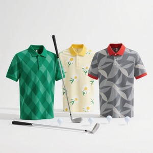 T-shirt de golf pour homme, polo de golf, logo personnalisé OEM, performance, sublimation, sport, doux, évacuation de l'humidité, séchage rapide - Product Image 1