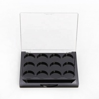 Vide brillant argent 12 trousse de maquillage avec miroir en plastique fard à paupières Palette conteneur