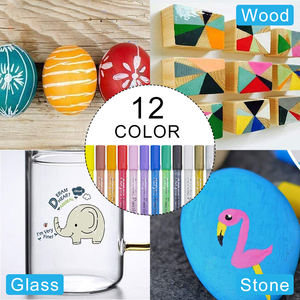 Acryl Verf Marker 12 Kleur Verf Marker Set Van Nylon Nib Extra Punt Tip Watergedragen Verf Pennen Voor Tekening - Product Image 5