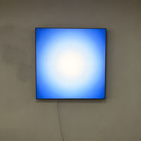 Lukisan Dinding LED Biru Langit Segi Empat Transparansi Tinggi, Pencahayaan Segar dan Dingin untuk Dekorasi Kantor Modern Grosir
