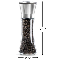 Pot en verre vide de 200 ml pour sel et poivre, certifié FDA CE LFGB, pour la cuisine et la restauration, avec couvercle hermétique anti-humidité