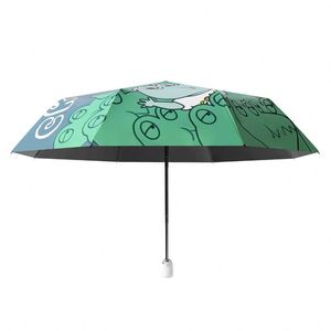 Parapluie pliable entièrement automatique anti-rebond pour enfants, léger, motif dessin animé pour garçons et filles, publicité personnalisée - Product Image 3