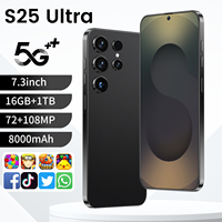 Smartphone 2026 S25 Ultra 5G LTE Deca Core HD 7.3 Inci 144Hz Kamera Belakang 108MP 16GB+1TB Android 16 Tidak Terkunci Dual SIM 100W Prancis