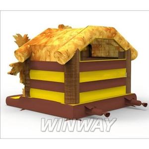 Casa de rebote con tema de granja inflable con tobogán, espantapájaros y decoraciones de osos para niños, parque infantil al aire libre e interior - Product Image 3