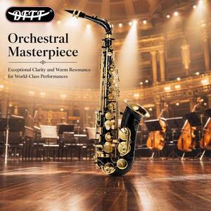 Saxofón Alto Profesional Negro con Llaves Doradas, Instrumento <span class=keywords><strong>de</strong></span> <span class=keywords><strong>Viento</strong></span> <span class=keywords><strong>Madera</strong></span> para Exámenes <span class=keywords><strong>de</strong></span> Banda y Actuaciones, Venta al por Mayor - Product Image 5