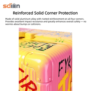 Graffiti hành lý hợp thời trang Du Lịch VaLi 20 24 28 unisex Spinner Bánh Xe TSA khóa nhẹ vỏ cứng phong cách Instagram - Product Image 4