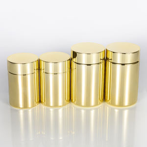 Pot en PET plaqué or de 150 ml avec bouchon à vis, récipient de stockage hermétique pour compléments alimentaires, épices et capsules, emballage haut de gamme - Product Image 1