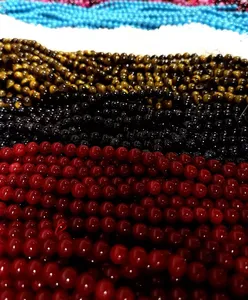 Venta al por mayor, precio barato, alta calidad, 4-8mm, cuentas de <span class=keywords><strong>jade</strong></span> rojo, cuentas sueltas de piedras preciosas para la fabricación de joyas - Product Image 3