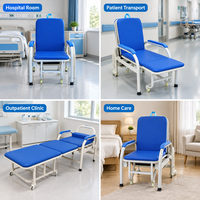 Fauteuil-lit d'accompagnement pliant pour hôpital, convertible, inclinable, pour patient, idéal pour la chambre de convalescence ou la salle d'hôpital