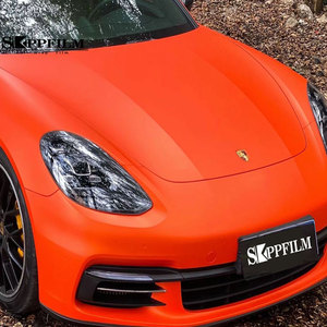 Autocollant de voiture mat en vinyle pour animaux de compagnie série <span class=keywords><strong>Extinction</strong></span> <span class=keywords><strong>film</strong></span> d'emballage en vinyle orange flamme - Product Image 1