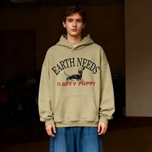 TKAN202 Fabricante al por mayor de algodón de lujo Tinck invierno hombres pulóver logotipo personalizado impresión bordado cremallera Oversizer Sudadera con capucha - Product Image 1