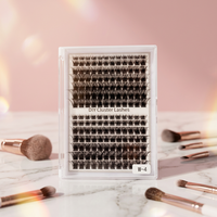 Kit de cils en grappe DIY personnalisables en gros W4, faux cils synthétiques préfabriqués de 9 à 16 mm, volume mixte, longueurs variées