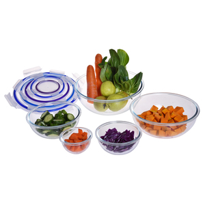 Sur <span class=keywords><strong>la</strong></span> route à haute teneur en borosilicate verre set de bols à mélanger saladier avec poignée - Product Image 3