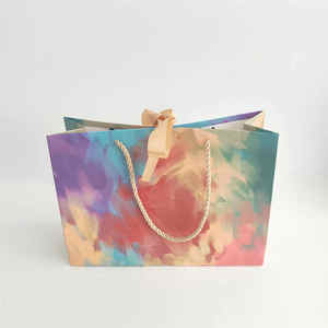 Wholesale High Quality Luxury <b>Ribbon</b> Handle Small Paper <b>Gift</b> Bags with Custom Print Logo for Jewelry Packaging - Product Image 5