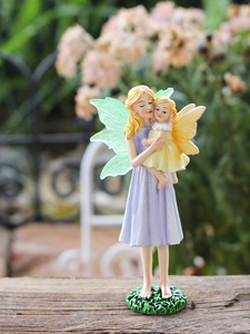 Statues de maman et de bébé en résine sculptée à la main pour décoration de jardin - Product Image 2