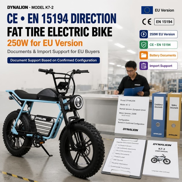 CE EN15194 Direction Fat Tire Electric Bike Retro Style Ebike with Battery Documents for Importers Document Support Supplier