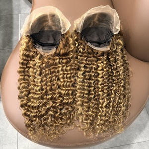 Perruque transparente 13*4 à ondulations profondes, couleur blond miel, 100% cheveux vierges malaisiens Remy 12A, 30 pouces - Product Image 3