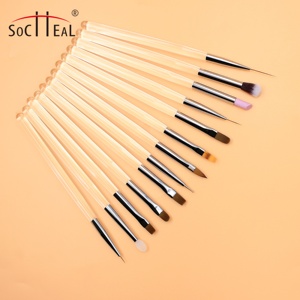 2025 professionnel Transparent acrylique poignée Salon Nail Art brosse ongles peinture brosse <span class=keywords><strong>Acry</strong></span> - Product Image 2