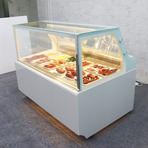 Armoire de présentation moderne rectangulaire sur pied avec porte arrière pour aliments prêts à manger et réfrigérés pour supermarché - Product Image 5