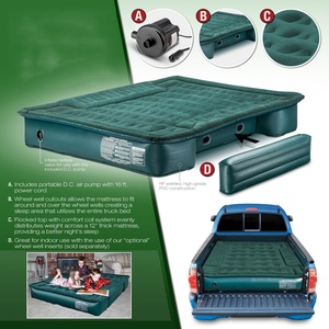 Matelas de camping gonflable pour pick-up, matelas pneumatique pour lit de camion avec pompe à courant continu, vert, taille double - Product Image 6