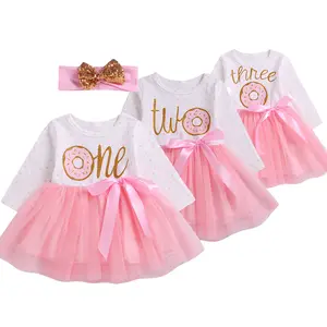 Hot Thời Trang Sinh Nhật Ăn Mặc Cho Baby Girl Ít Cô Gái Tutu Váy Bé Quần Áo Bé Gái Dresses Đảng Quần Áo Với Headband