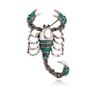 Broche en cristal de bijouterie fantaisie, broche en strass scorpion, broches de décoration de robe, broches de bijouterie pour femmes