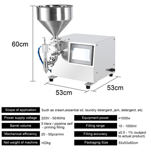 Máquina de llenado de líquidos semiautomática de sobremesa para mermelada, detergente, aceite esencial, crema, miel, salsa, jabón de lavandería y kétchup - Product Image 4