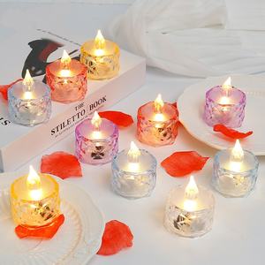 <b>Wholesale</b> 24Pcs Flameless LED Light <b>Candles</b> Crystal <b>Candle</b> Transparent Electronic Night Lamp for Wedding Valentine's Day Party - Product Image 6