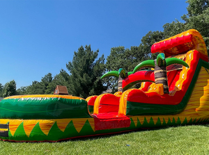 Aire de jeux commerciale à double voie pour fêtes, toboggan gonflable géant pour adultes, enfants, arrière-cour, sec et humide avec piscine - Product Image 2