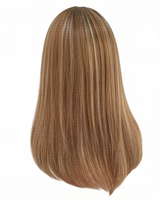 Peluca de Encaje Completo sin Pegamento Personalizada con Cabello de Bebé, Encaje Transparente, Cabello Humano Virgen Europeo 100%, Rubio Ceniza Liso Natural