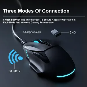 Ajazz AJ039 RGB Wireless Gaming <b>Mouse</b> with 6 Buttons, Triple Mode Wired, <b>For</b> Computers, <b>Laptops</b>, Desktops, Ergonomic Design - Product Image 4