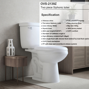 Ovs cupc Bắc Mỹ nhà vệ sinh nhỏ cung cấp Kinh Tế vệ sinh phòng tắm trắng hai mảnh nhà vệ sinh với Siphon tuôn ra bản đồ 1000g - Product Image 5